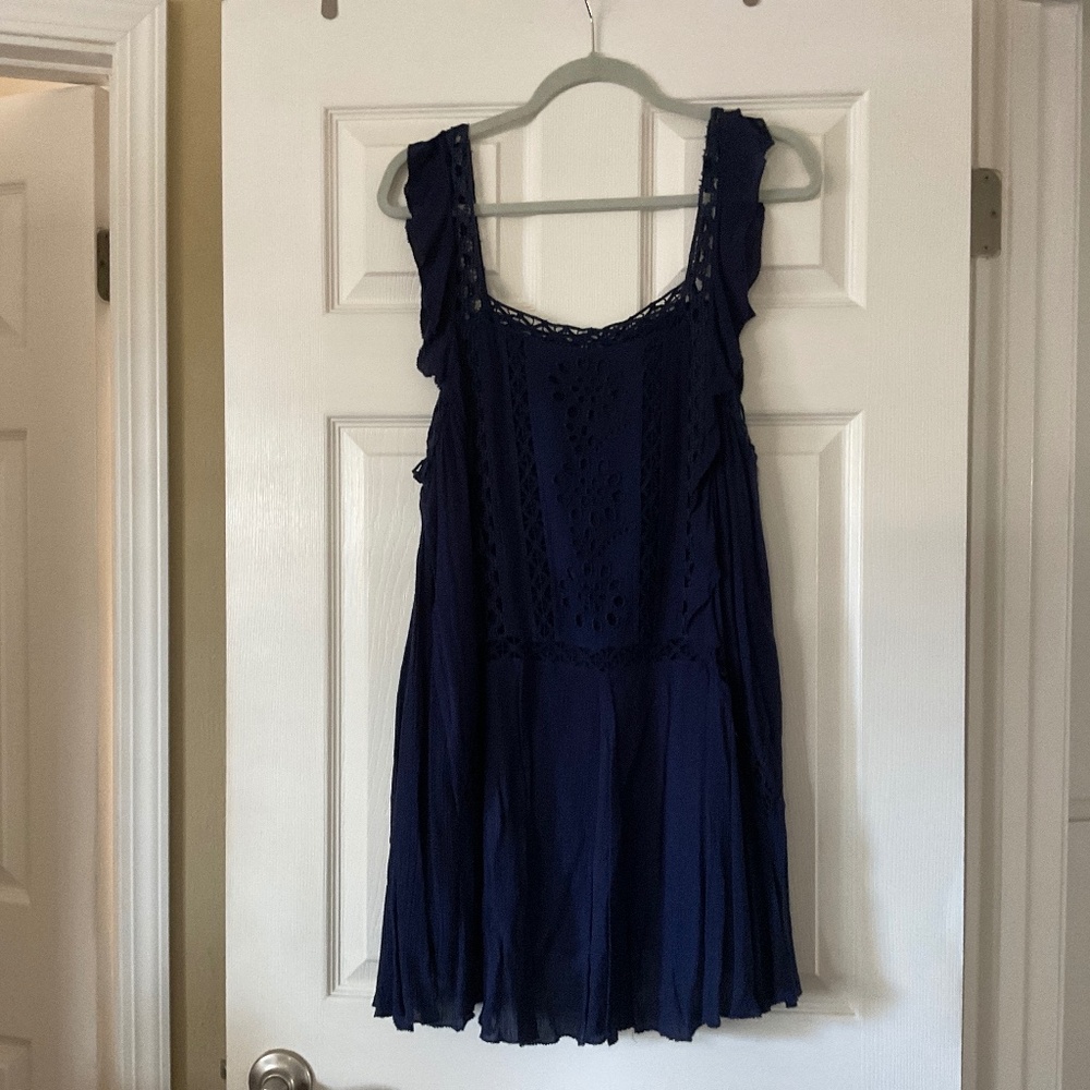 Free People Navy Dress, Fully Lined in XL